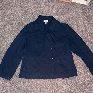 Navy snap-up raincoat